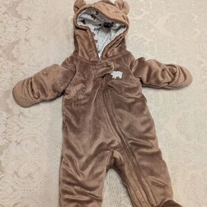 Pram Ivory Bear Outerwear outdoor cold weather newborn baby snow suit brown